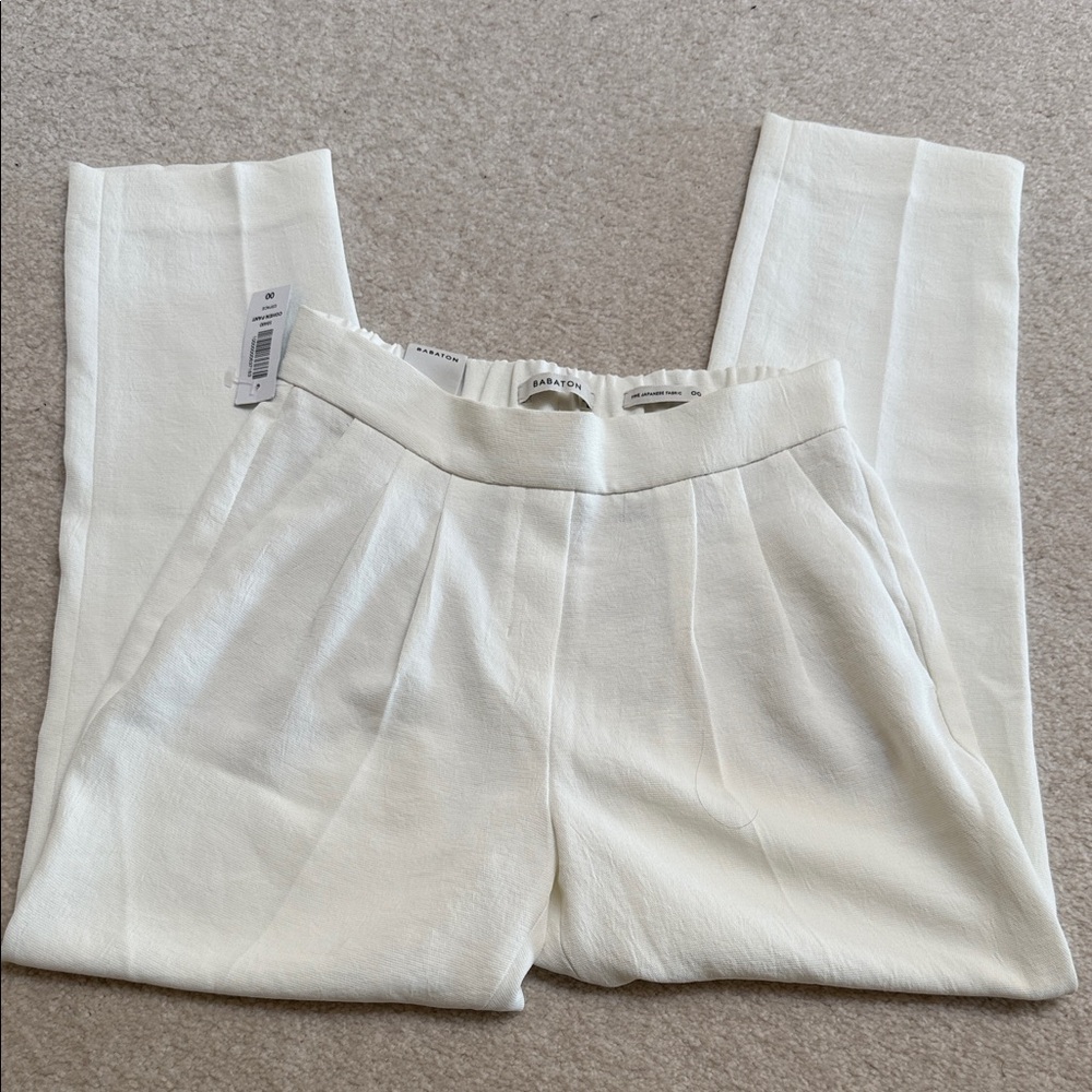 Babaton Cohen White Pleated Pants